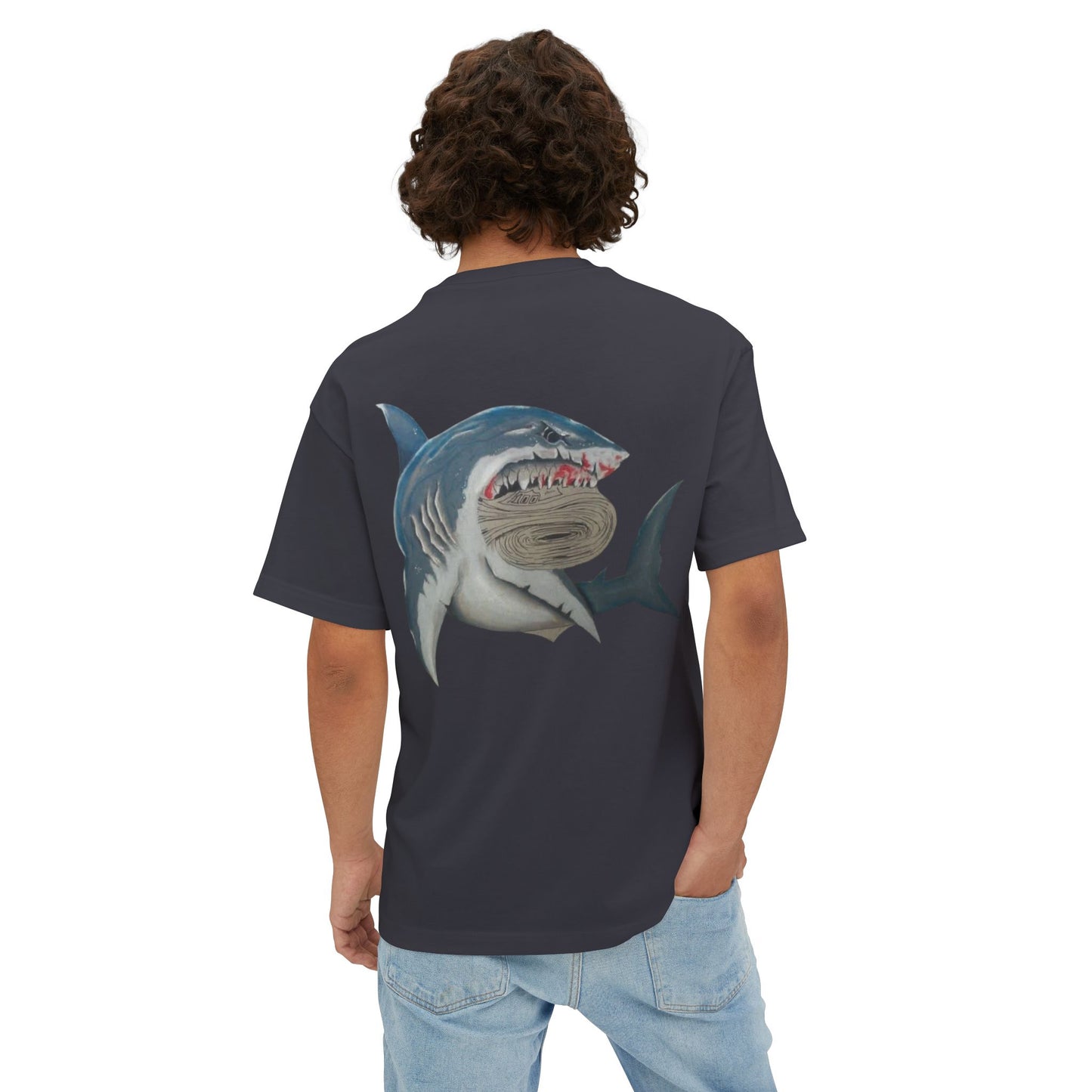 Cosa Nuestra Shark Unisex Oversized Tee, Funny Beach Shirt, Graphic Summer Top, Trendy Casual Wear, Perfect Gift for Ocean Lovers