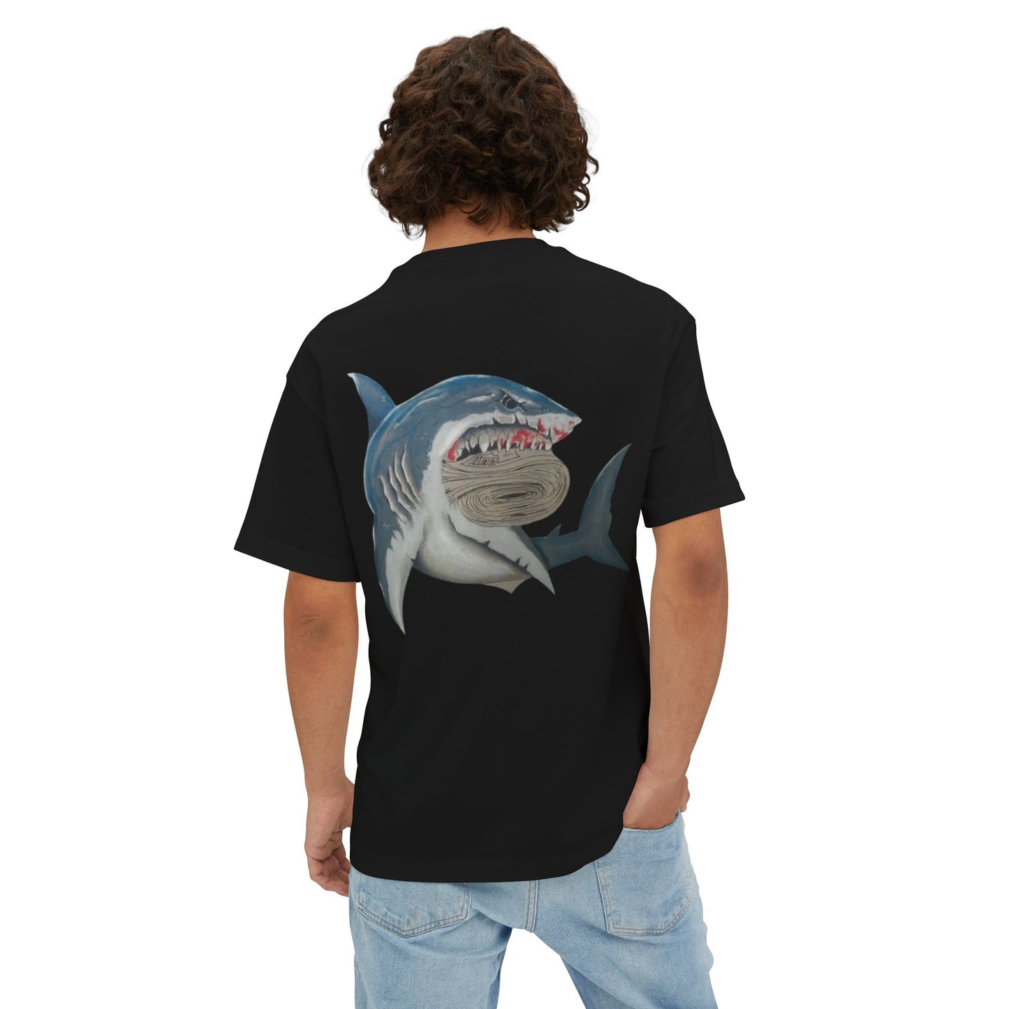 Cosa Nuestra Shark Unisex Oversized Tee, Funny Beach Shirt, Graphic Summer Top, Trendy Casual Wear, Perfect Gift for Ocean Lovers