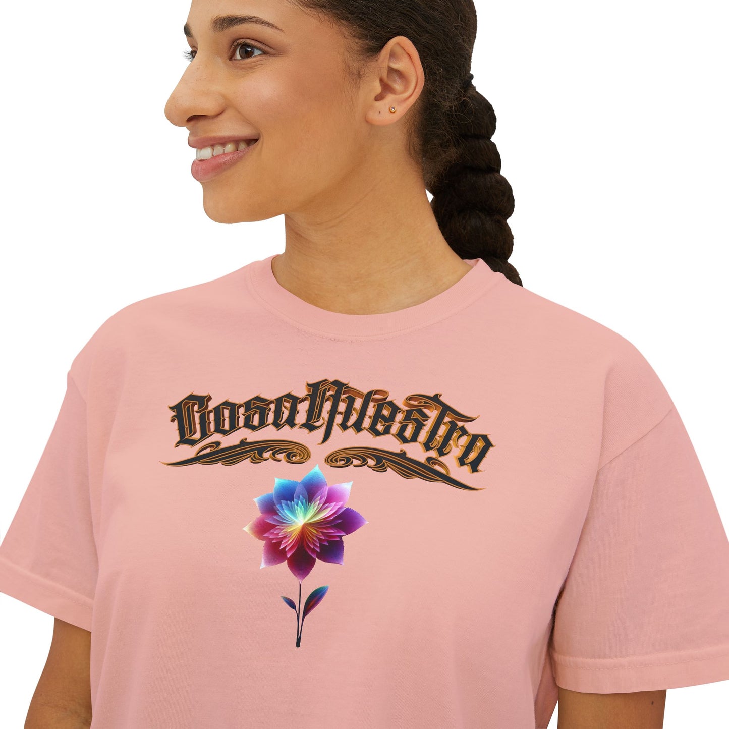 Cosa Nuestra Women's Boxy Tee, Casual Top, Summer Shirt, Graphic Tee, Gift for Her, Festival Clothes, Relaxed Fit Tee