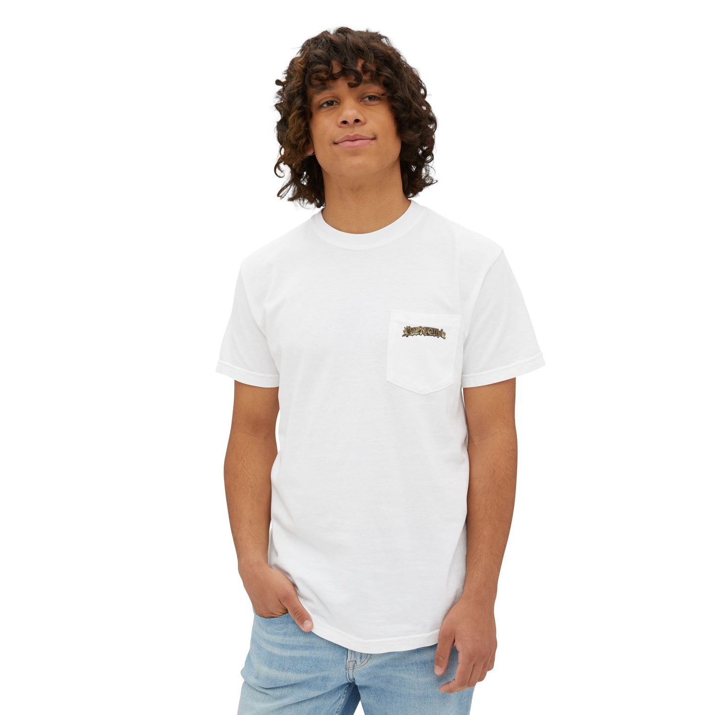 Ocean Adventure Shark Pocket T-Shirt, Men's Graphic Tee, Gift for Beach Lovers, Summer Casual Wear, Shark Design Apparel