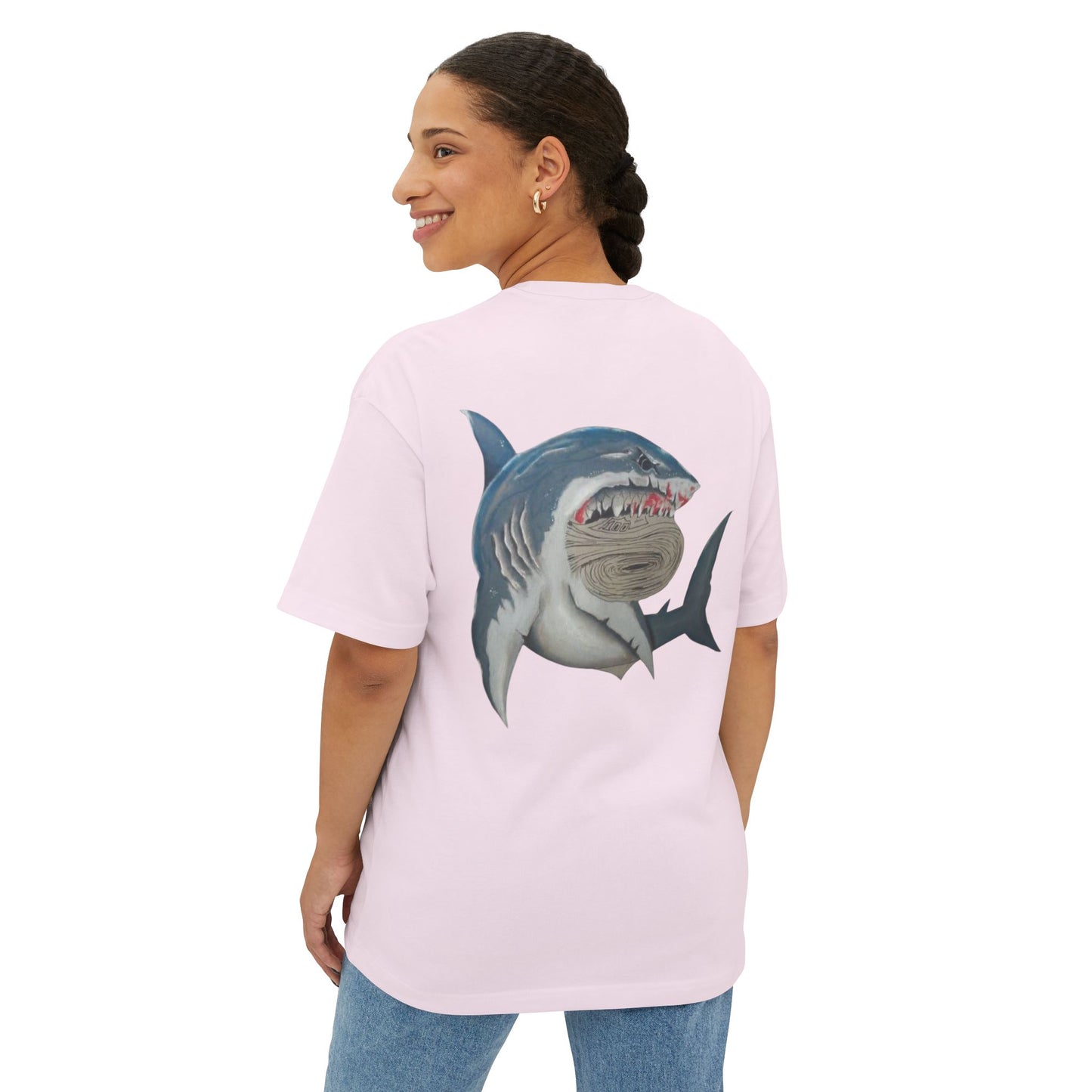 Cosa Nuestra Shark Unisex Oversized Tee, Funny Beach Shirt, Graphic Summer Top, Trendy Casual Wear, Perfect Gift for Ocean Lovers