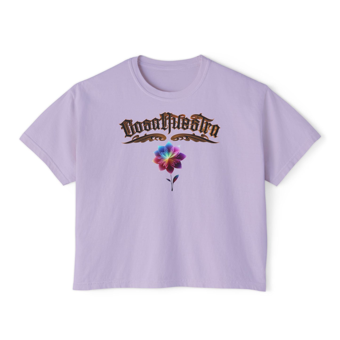 Cosa Nuestra Women's Boxy Tee, Casual Top, Summer Shirt, Graphic Tee, Gift for Her, Festival Clothes, Relaxed Fit Tee