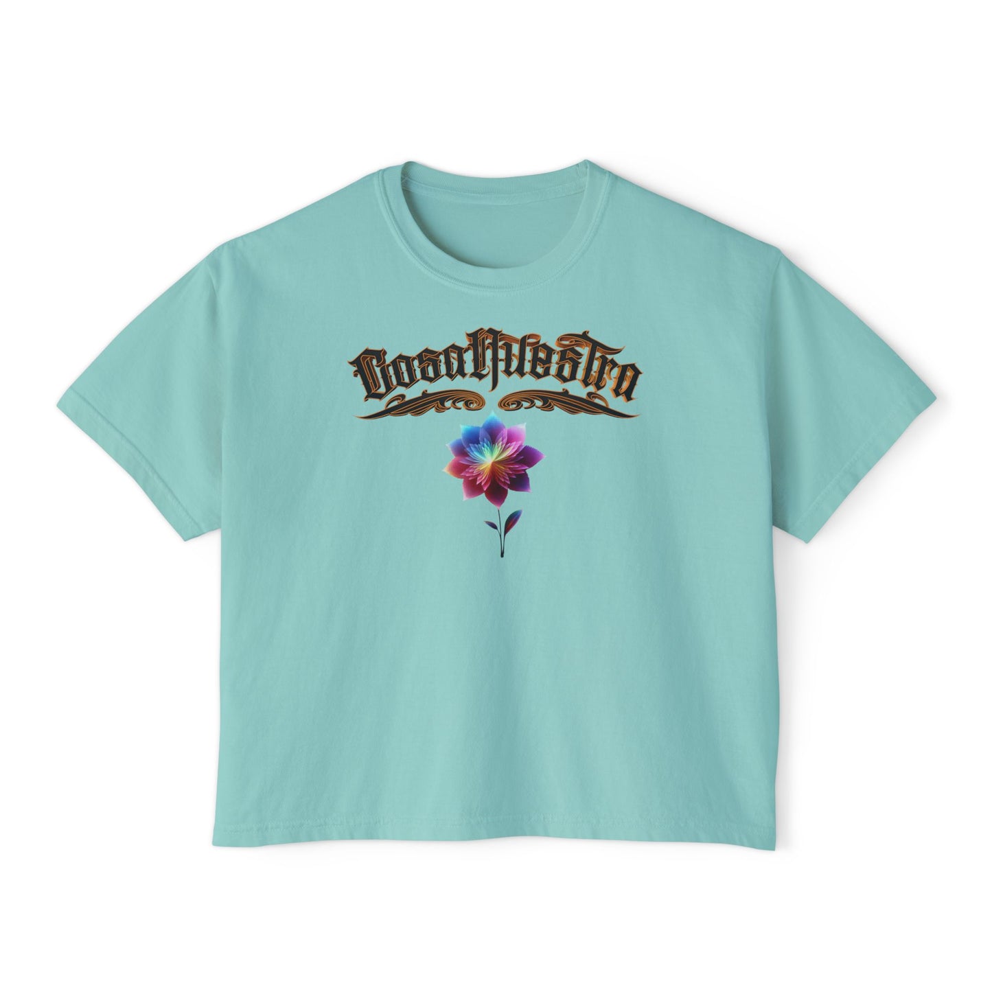 Cosa Nuestra Women's Boxy Tee, Casual Top, Summer Shirt, Graphic Tee, Gift for Her, Festival Clothes, Relaxed Fit Tee