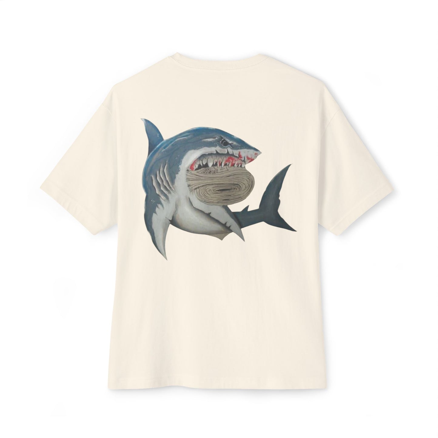 Cosa Nuestra Shark Unisex Oversized Tee, Funny Beach Shirt, Graphic Summer Top, Trendy Casual Wear, Perfect Gift for Ocean Lovers