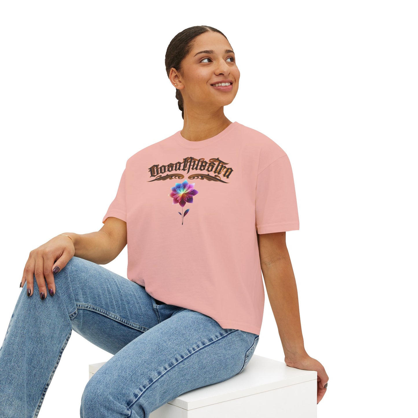 Cosa Nuestra Women's Boxy Tee, Casual Top, Summer Shirt, Graphic Tee, Gift for Her, Festival Clothes, Relaxed Fit Tee