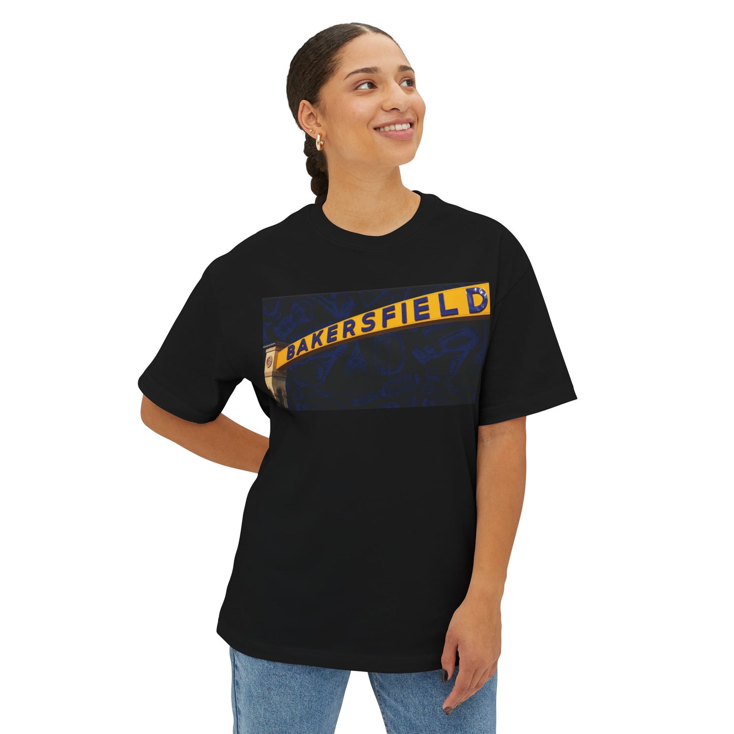Bakersfield Barbers Unisex Boxy Tee, Oversized T-Shirt, Casual Streetwear, Graphic Tee, Gift for Barber Fans, Summer Fashion