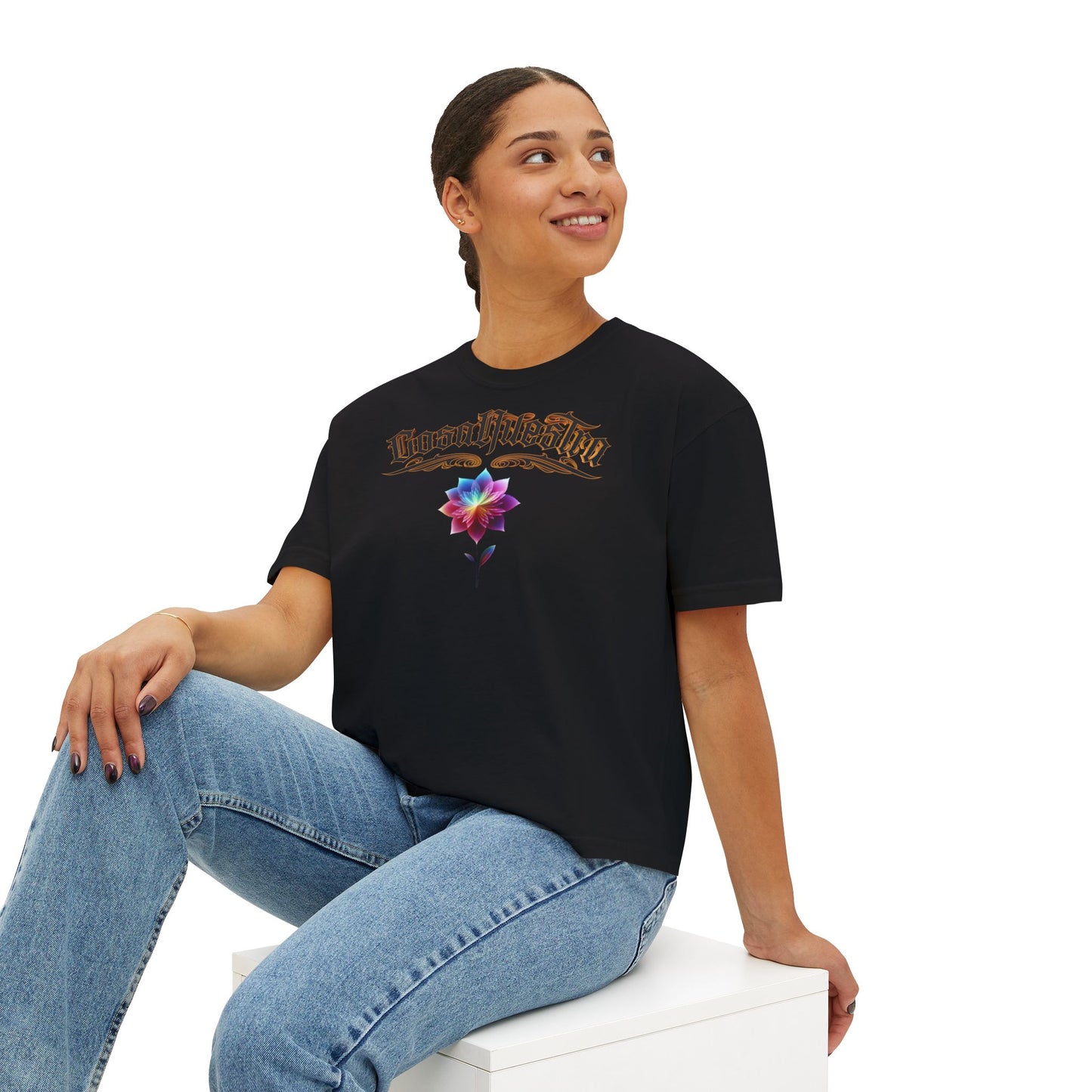 Cosa Nuestra Women's Boxy Tee, Casual Top, Summer Shirt, Graphic Tee, Gift for Her, Festival Clothes, Relaxed Fit Tee