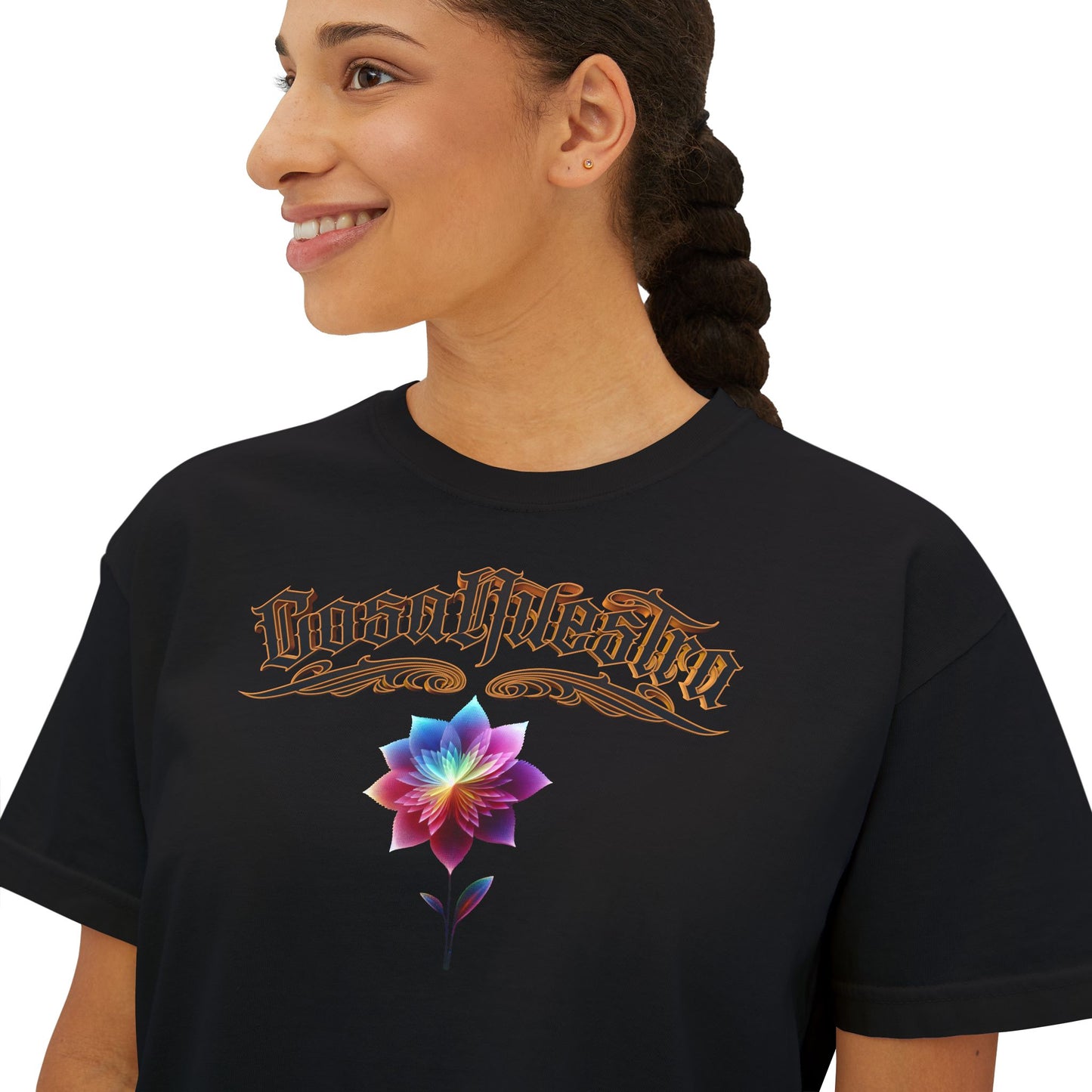 Cosa Nuestra Women's Boxy Tee, Casual Top, Summer Shirt, Graphic Tee, Gift for Her, Festival Clothes, Relaxed Fit Tee