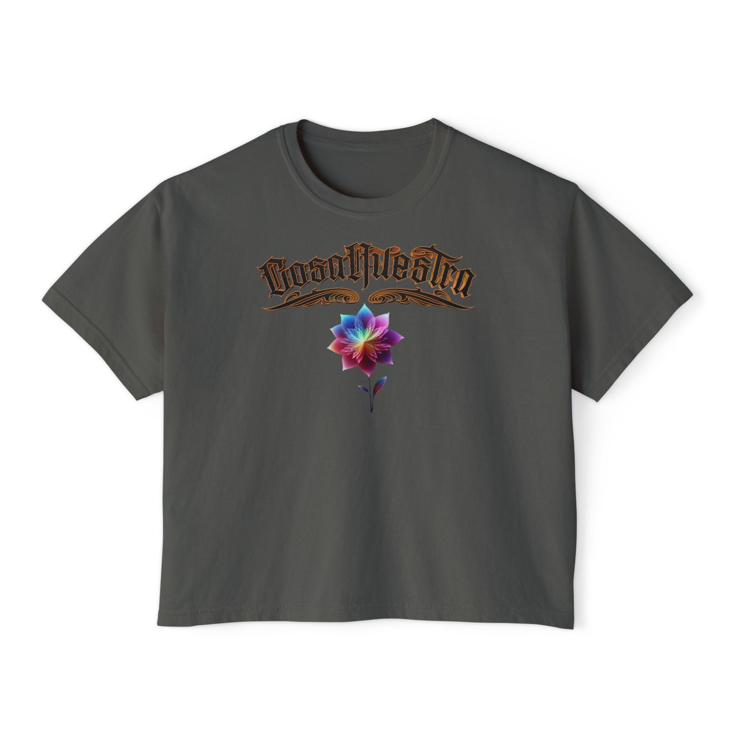 Cosa Nuestra Women's Boxy Tee, Casual Top, Summer Shirt, Graphic Tee, Gift for Her, Festival Clothes, Relaxed Fit Tee