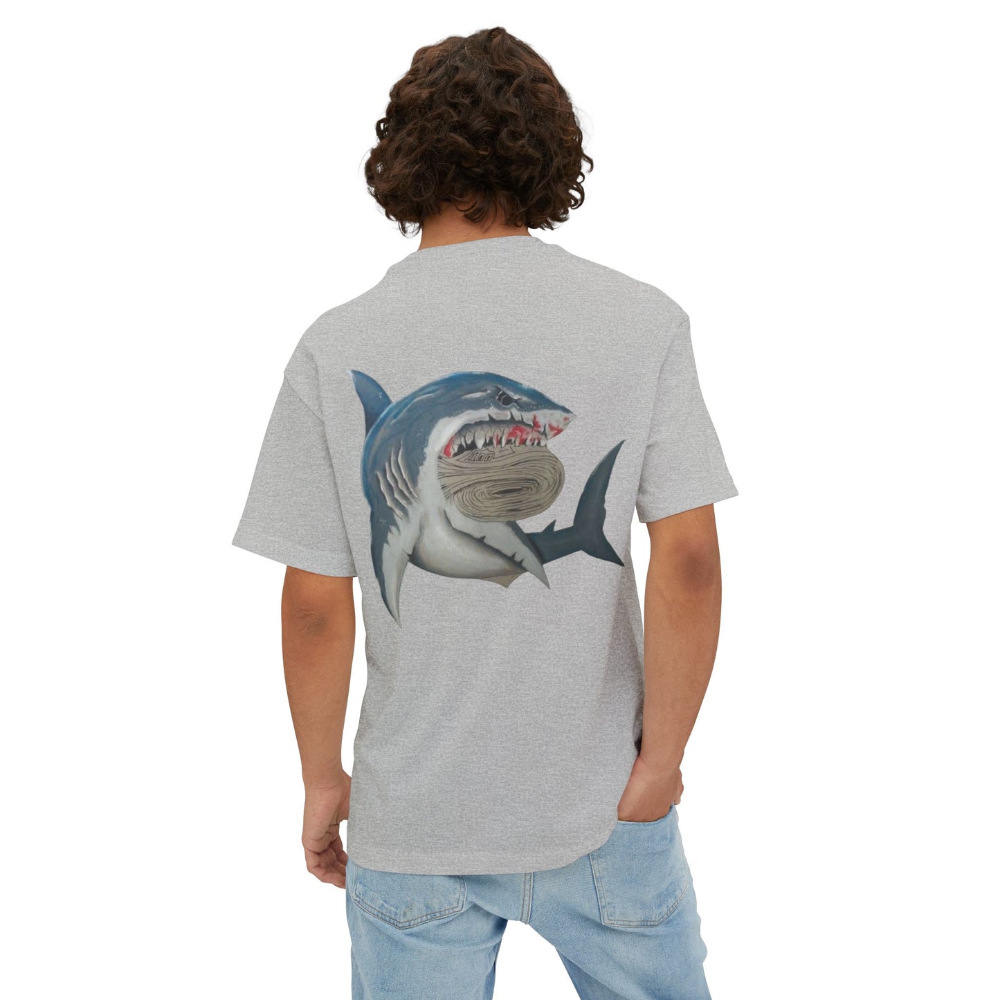 Cosa Nuestra Shark Unisex Oversized Tee, Funny Beach Shirt, Graphic Summer Top, Trendy Casual Wear, Perfect Gift for Ocean Lovers