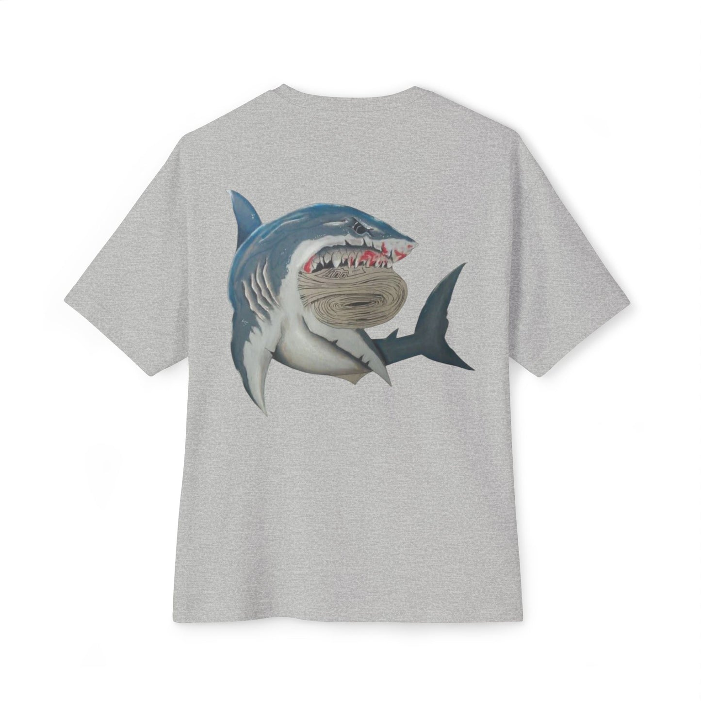 Cosa Nuestra Shark Unisex Oversized Tee, Funny Beach Shirt, Graphic Summer Top, Trendy Casual Wear, Perfect Gift for Ocean Lovers