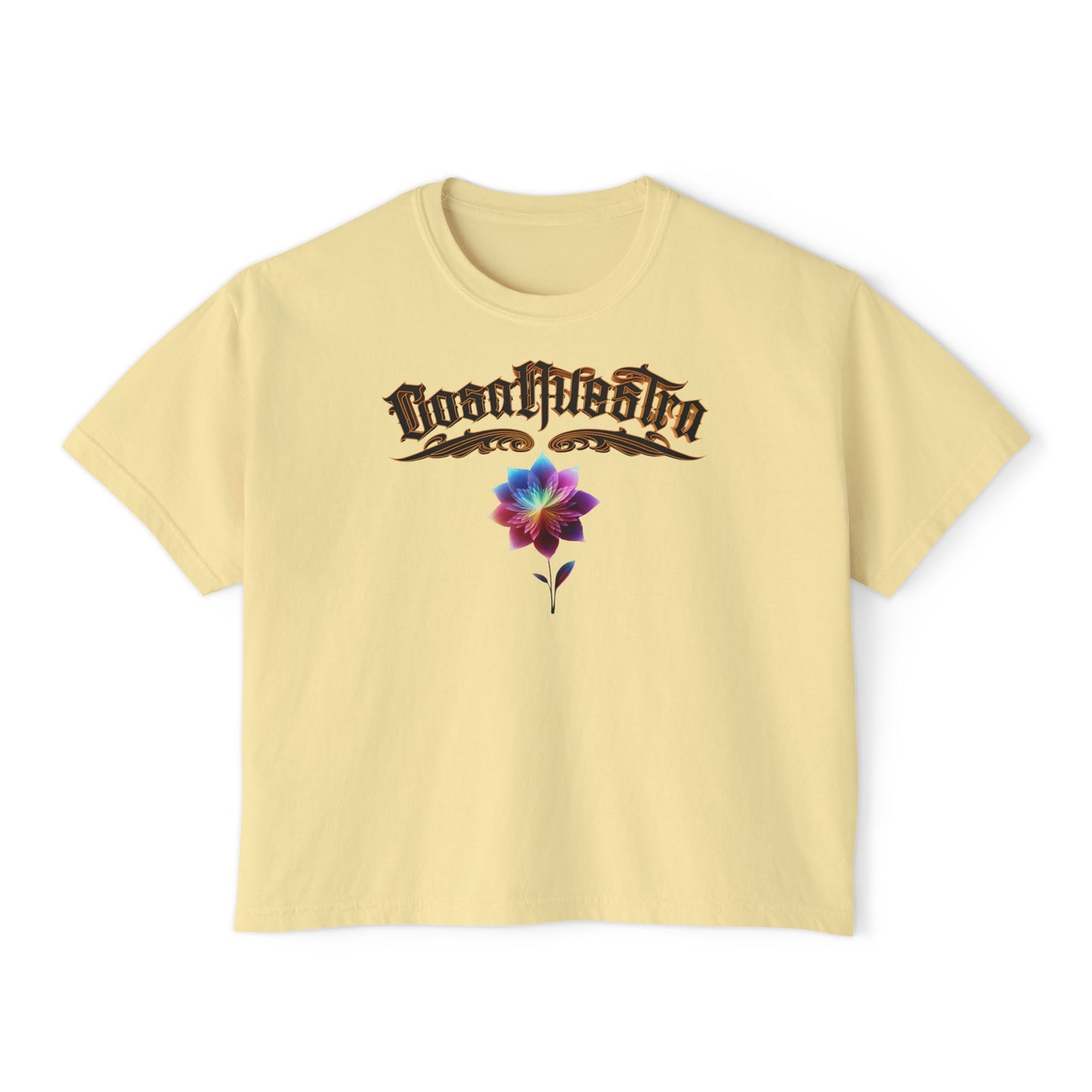 Cosa Nuestra Women's Boxy Tee, Casual Top, Summer Shirt, Graphic Tee, Gift for Her, Festival Clothes, Relaxed Fit Tee