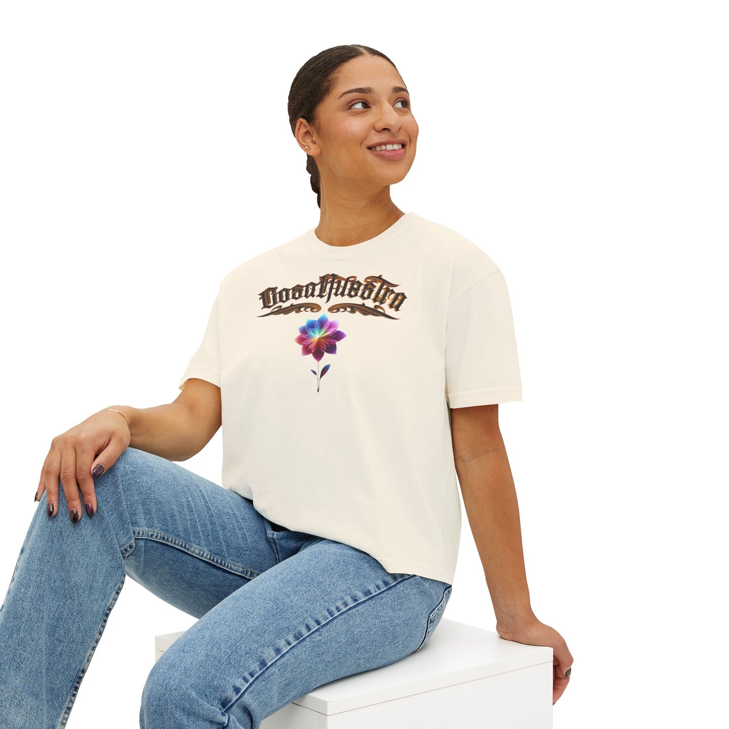 Cosa Nuestra Women's Boxy Tee, Casual Top, Summer Shirt, Graphic Tee, Gift for Her, Festival Clothes, Relaxed Fit Tee