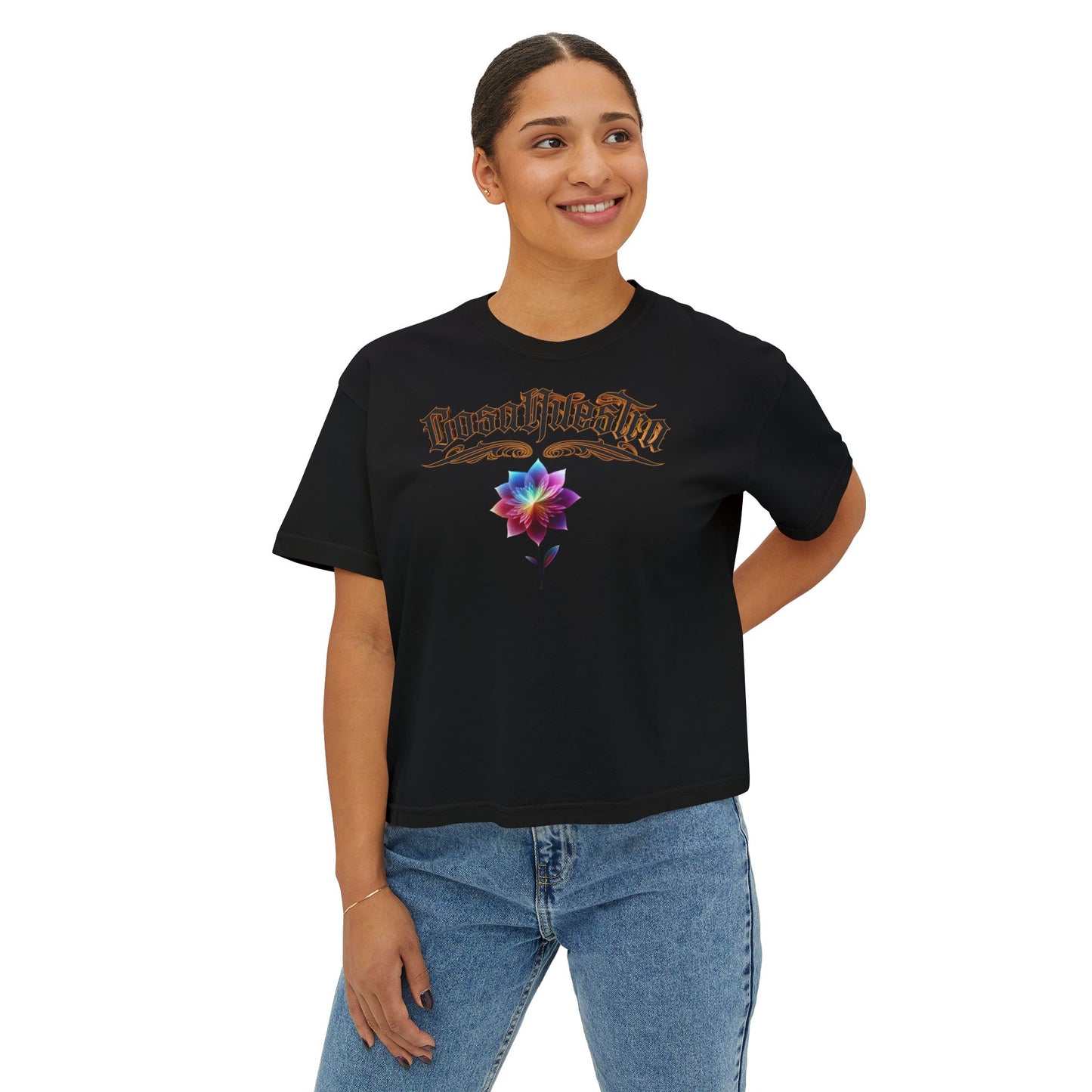 Cosa Nuestra Women's Boxy Tee, Casual Top, Summer Shirt, Graphic Tee, Gift for Her, Festival Clothes, Relaxed Fit Tee