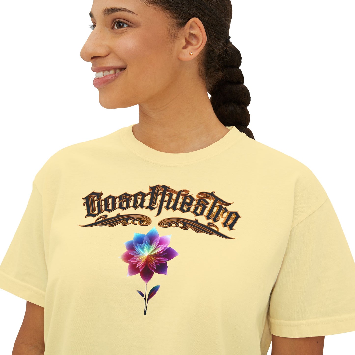 Cosa Nuestra Women's Boxy Tee, Casual Top, Summer Shirt, Graphic Tee, Gift for Her, Festival Clothes, Relaxed Fit Tee