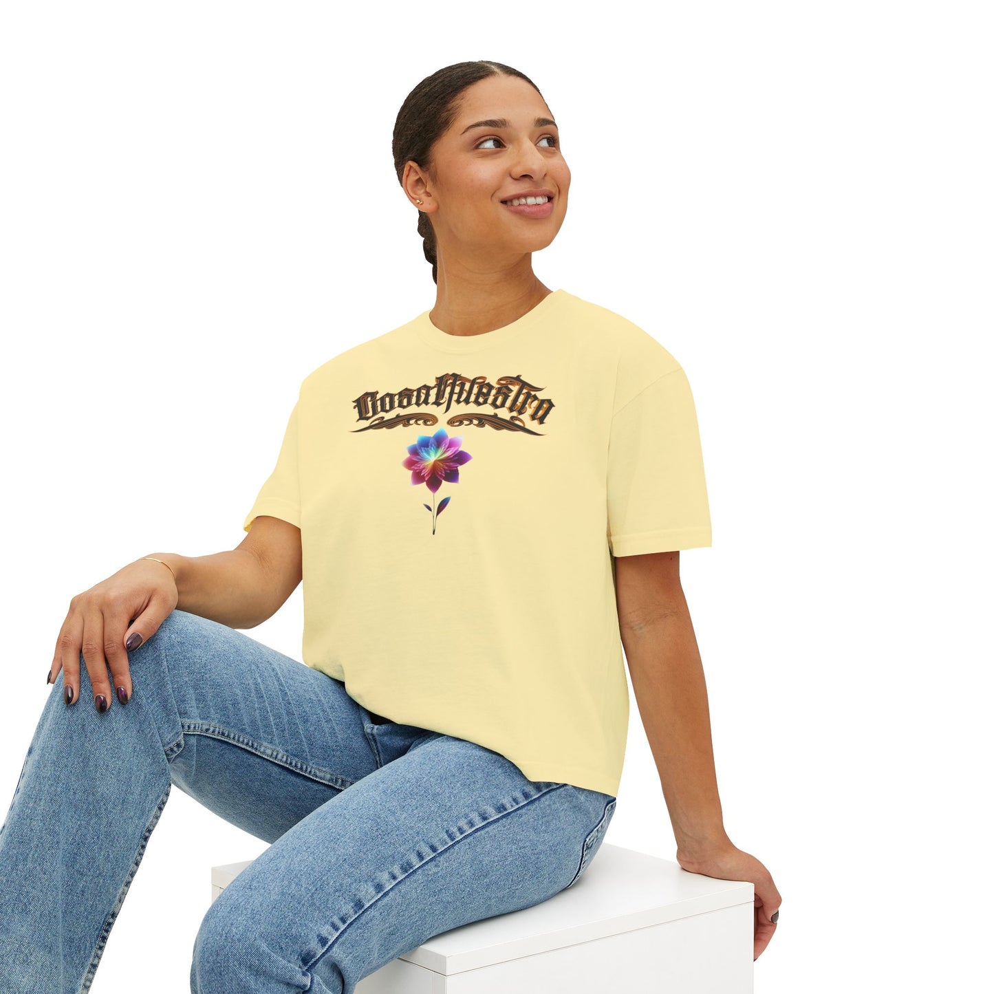 Cosa Nuestra Women's Boxy Tee, Casual Top, Summer Shirt, Graphic Tee, Gift for Her, Festival Clothes, Relaxed Fit Tee