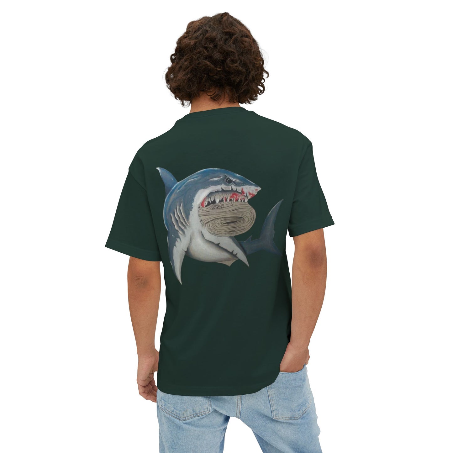 Cosa Nuestra Shark Unisex Oversized Tee, Funny Beach Shirt, Graphic Summer Top, Trendy Casual Wear, Perfect Gift for Ocean Lovers