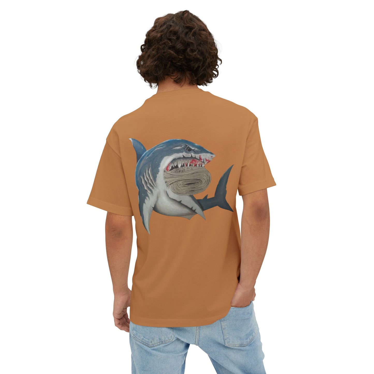 Cosa Nuestra Shark Unisex Oversized Tee, Funny Beach Shirt, Graphic Summer Top, Trendy Casual Wear, Perfect Gift for Ocean Lovers