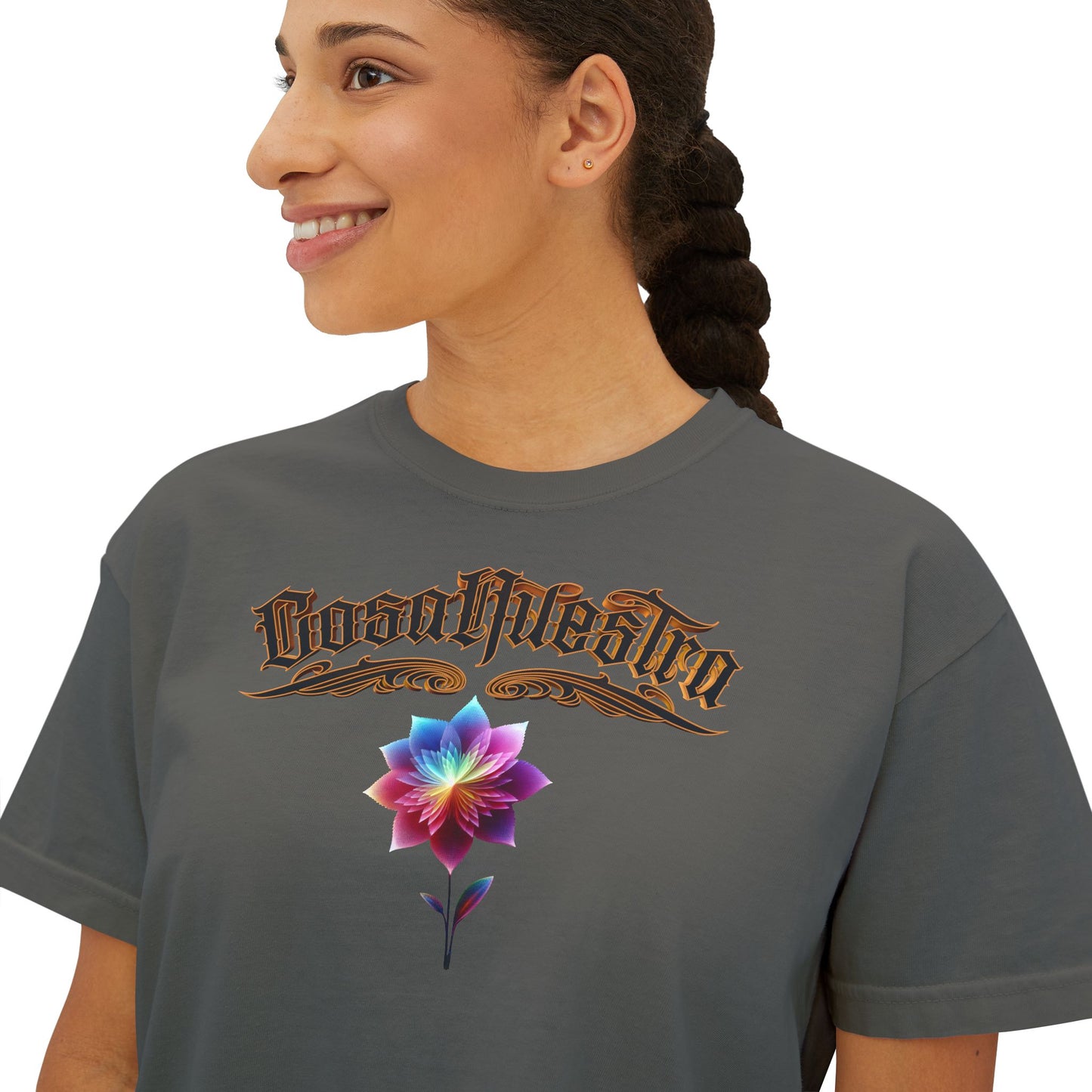 Cosa Nuestra Women's Boxy Tee, Casual Top, Summer Shirt, Graphic Tee, Gift for Her, Festival Clothes, Relaxed Fit Tee