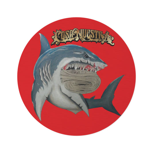 COSA NUESTRA Shark Round Rug - Nautical Decor, Beach House Accent, Kids Room Style, Unique Gift, Modern Home Accessories